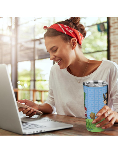 Vaso de Acero Inoxidable 20 Oz Stylonem Aislado con Popote