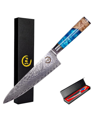 Cuchillo de Chef 20.3 cm Fukep Damasco VG10 Acero Alto Carbono