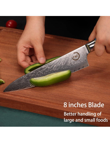 Cuchillo de Chef 20.3 cm Fukep Damasco VG10 Acero Alto Carbono