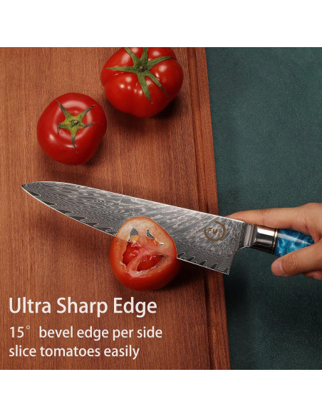Cuchillo de Chef 20.3 cm Fukep Damasco VG10 Acero Alto Carbono