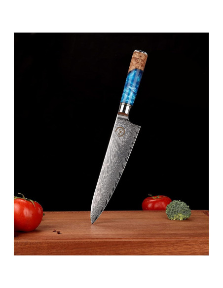 Cuchillo de Chef 20.3 cm Fukep Damasco VG10 Acero Alto Carbono