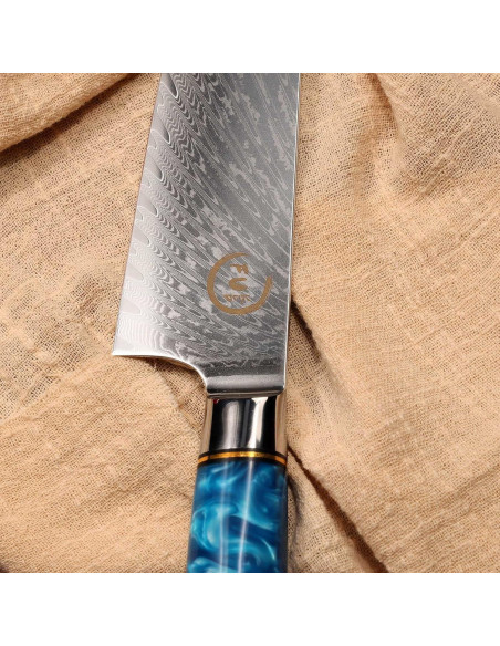 Cuchillo de Chef 20.3 cm Fukep Damasco VG10 Acero Alto Carbono