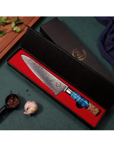 Cuchillo de Chef 20.3 cm Fukep Damasco VG10 Acero Alto Carbono