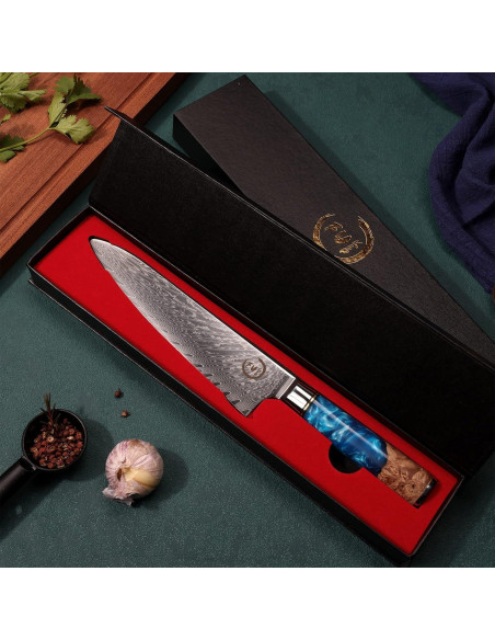 Cuchillo de Chef 20.3 cm Fukep Damasco VG10 Acero Alto Carbono