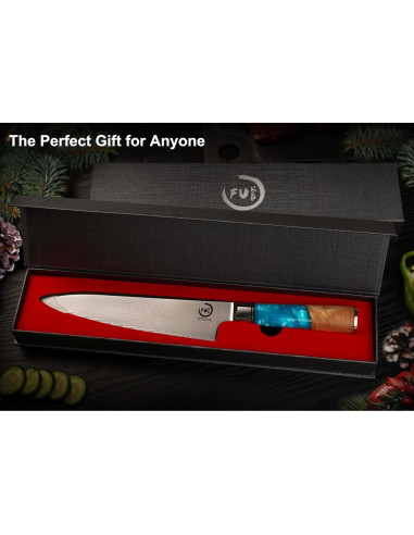 Cuchillo de Chef 20.3 cm Fukep Damasco VG10 Acero Alto Carbono