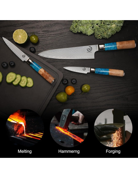 Cuchillo de Chef 20.3 cm Fukep Damasco VG10 Acero Alto Carbono