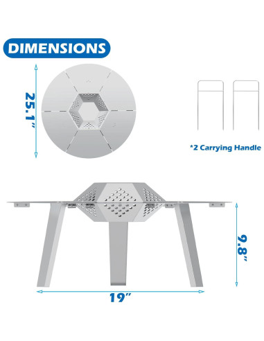 Deflector de Calor Outspark para Solo Stove Bonfire 19.5"