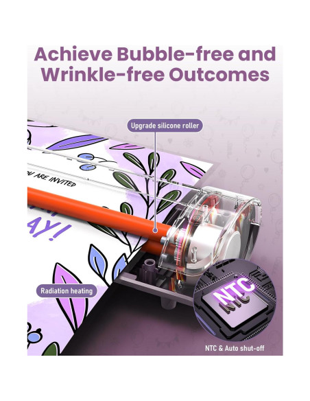 Laminadora Qfun A3 Térmica y Fría 13" 60s Calentamiento Púrpura