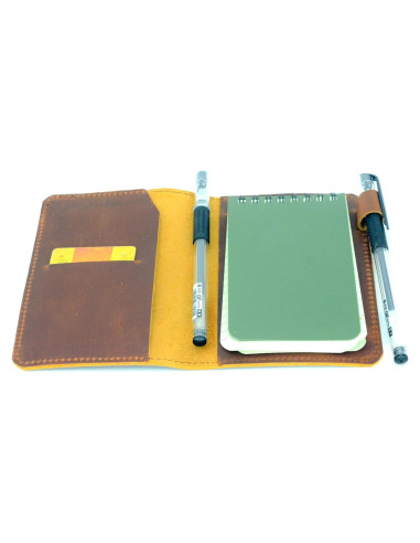 Cubierta de cuero YIYUS para cuadernos 10.16x15.24 cm marrón