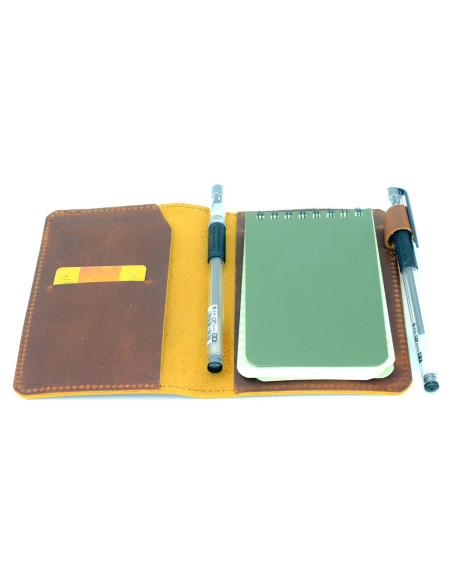 Cubierta de cuero YIYUS para cuadernos 10.16x15.24 cm marrón