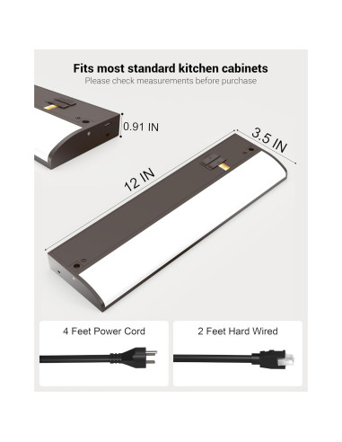 Luz LED 30 cm TheDeco Marrón para Gabinete 3CCT CRI94