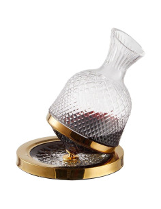 Decantador de Vino Kmelep 1500ml Cristal con Base Dorada