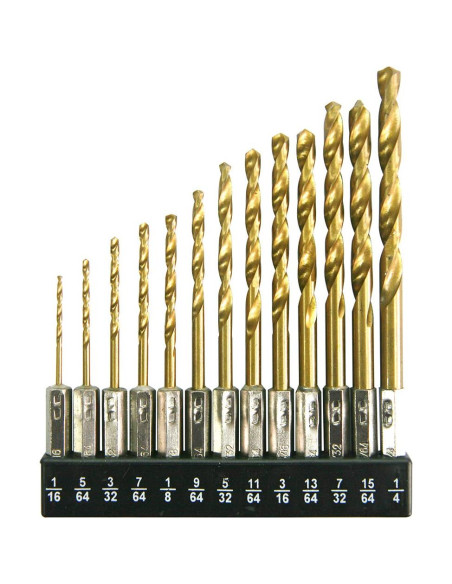 Juego de Brocas Hexagonales NORTOOLS 13 PCS HSS Titanio 1.5-6.4mm