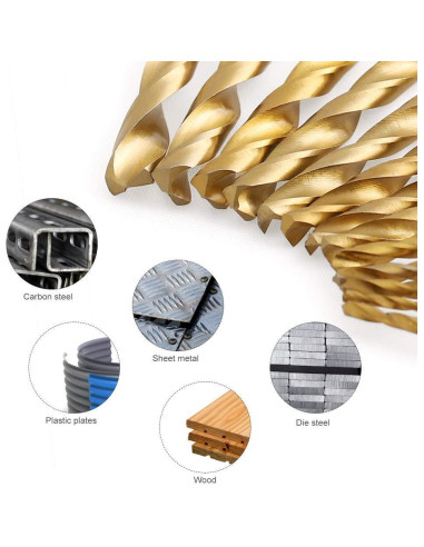 Juego de Brocas Hexagonales NORTOOLS 13 PCS HSS Titanio 1.5-6.4mm