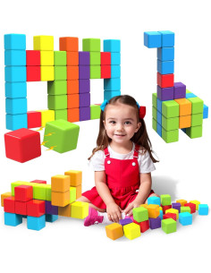 Bloques de Construcción Magnéticos 28 Piezas 4.2 cm Montessori 2