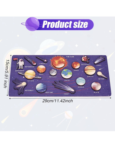 Rompecabezas de Madera Sistema Solar NQEUEPN 29x15 cm