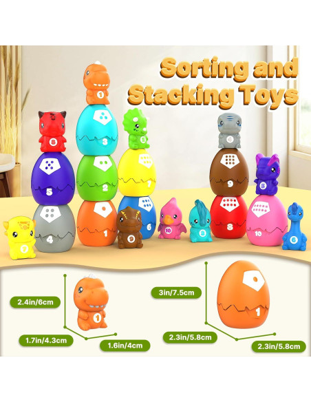 Juguetes de Aprendizaje Dinosaurios TOPRCBOXS 20 Piezas Montessori