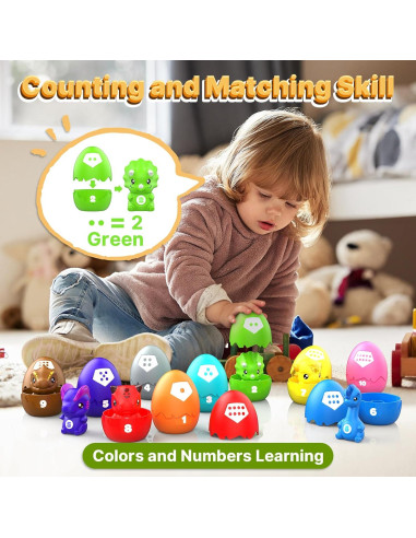 Juguetes de Aprendizaje Dinosaurios TOPRCBOXS 20 Piezas Montessori