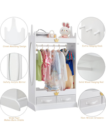 Armario de Almacenamiento para Disfraces de Niños GTOLV Blanco