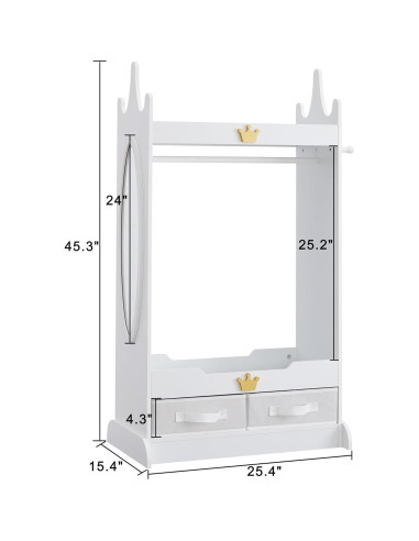 Armario de Almacenamiento para Disfraces de Niños GTOLV Blanco