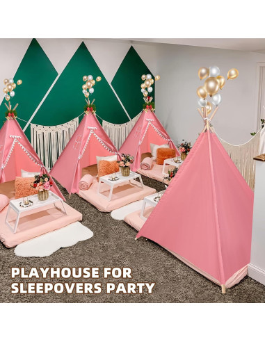 6 Tiendas Tipi Plegables Rosa Wholelovein para Niños