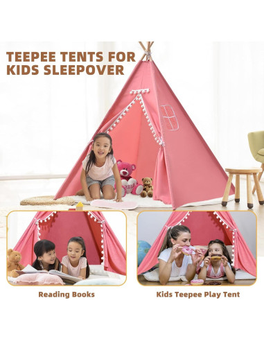 6 Tiendas Tipi Plegables Rosa Wholelovein para Niños
