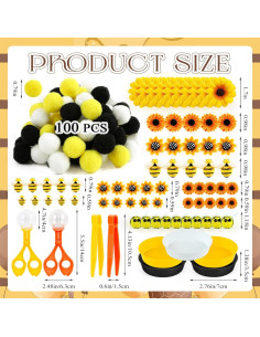 Relleno de Bin Sensorial Clothmile 174 Piezas Abeja y Girasol 2