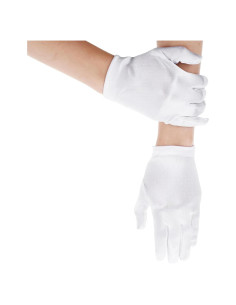 Guantes de Satén Blancos para Niñas 4-14 Años - HaiFafafaing
