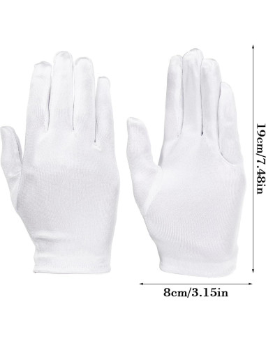 Guantes de Satén Blancos para Niñas 4-14 Años - HaiFafafaing