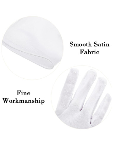 Guantes de Satén Blancos para Niñas 4-14 Años - HaiFafafaing