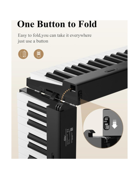 Piano Digital Plegable Eastar EP-10 88 Teclas Bluetooth Portátil