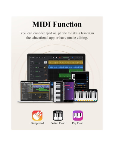 Piano Digital Plegable Eastar EP-10 88 Teclas Bluetooth Portátil