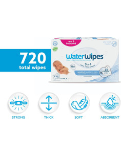 Toallitas Húmedas WaterWipes Sensitive+ 720 Unidades para Bebés 2