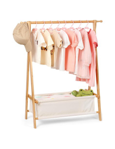 Perchero Infantil Relquorax con Almacenamiento de Bambú