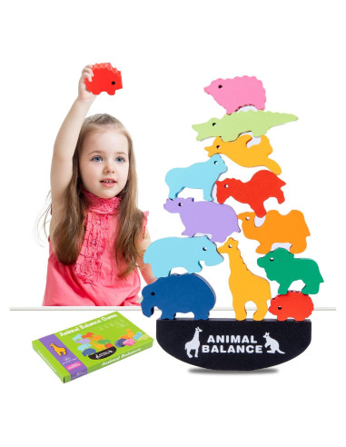 Juguetes de Bloques de Madera AULEGE para Apilar Animales