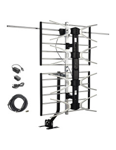 Antena Amplificada HDTV McDuory 150 Millas UHF/VHF - Incluye Poste y Cable