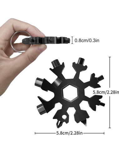 Herramienta Multiusos Copo de Nieve 18 en 1 Genérico - Negro