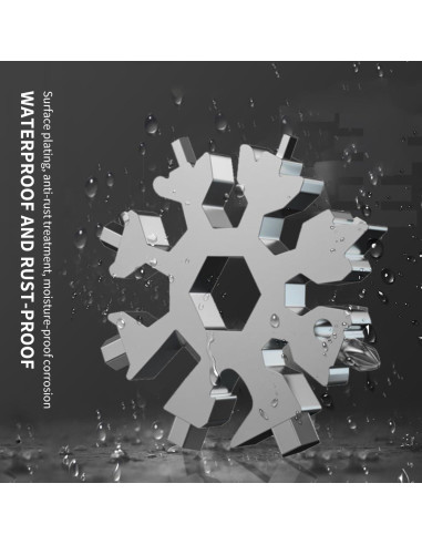 Herramienta Multiusos Copo de Nieve 18 en 1 Genérico - Negro