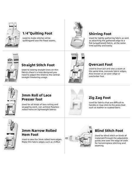 Juego de 16 Patas de Prensatelas Tatiwoo para Máquina de Coser