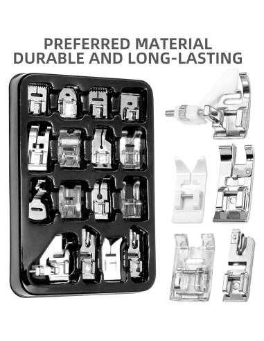 Juego de 16 Patas de Prensatelas Tatiwoo para Máquina de Coser