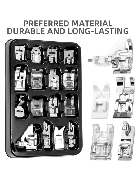 Juego de 16 Patas de Prensatelas Tatiwoo para Máquina de Coser