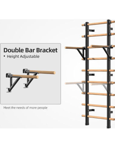 Barra de Madera DHT Entrenador de Suspensión con Escalera Sueca