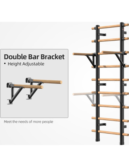 Barra de Madera DHT Entrenador de Suspensión con Escalera Sueca