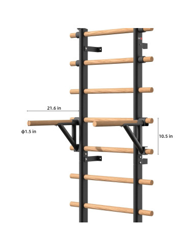Barra de Madera DHT Entrenador de Suspensión con Escalera Sueca