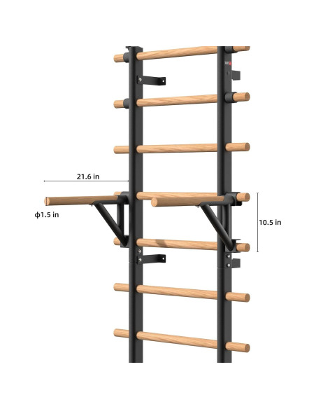 Barra de Madera DHT Entrenador de Suspensión con Escalera Sueca