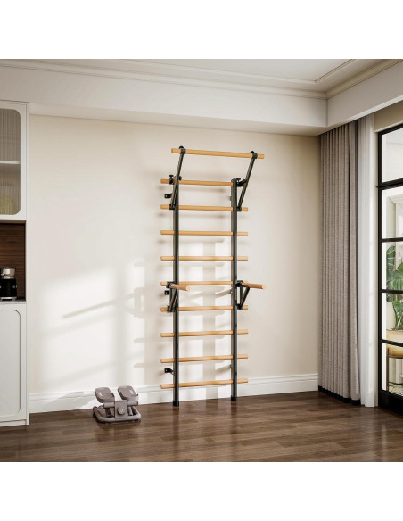 Barra de Madera DHT Entrenador de Suspensión con Escalera Sueca