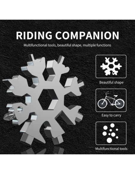 Herramienta Multiusos Copo de Nieve 18 en 1 Genérico - Negro