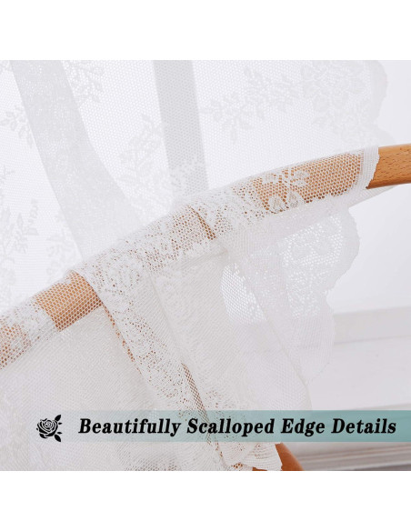 Cortinas de Encaje Floral Lotusolution 2 Paneles 55x84 cm Cortinas de Encaje Floral Lotusolution 2 Paneles 55x84 cm