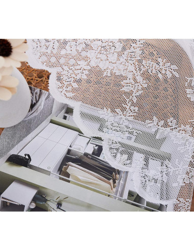 Cortinas de Encaje Floral Lotusolution 2 Paneles 55x84 cm