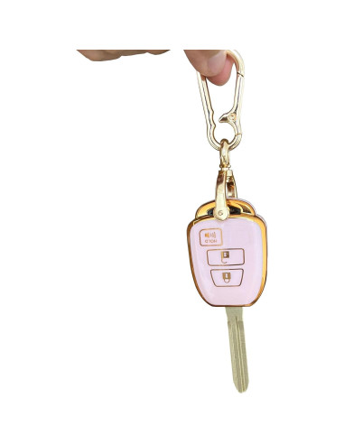Cubierta de Llave Inteligente Toyota QIXIUBIA 3 Botones Rosa